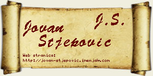 Jovan Stjepović vizit kartica